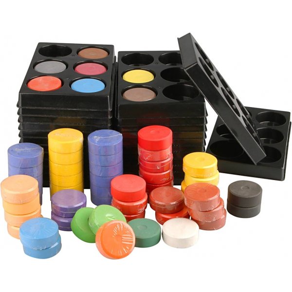 Waterverf - paletten + losse pucks - 44 cm - gemengde kleuren