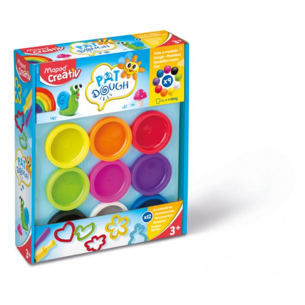 Kleiset - Maped Pat´Dough - 9 potten + 12 accessoires (3+ jaar) Kleiset - Maped Pat´Dough - 9 potten + 12 accessoires (3+ jaar)