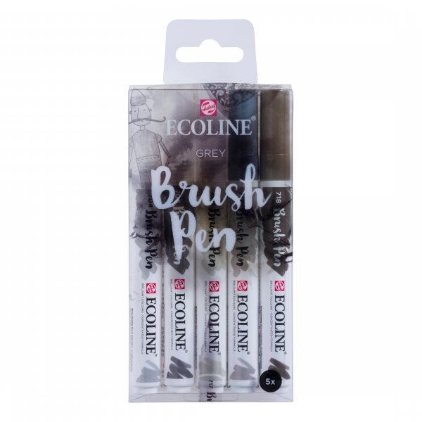 Ecoline Brush Pen 5-pack - Grijs