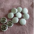 Klant imago Beklede messing knopen zilverkleurig - 19 mm zonder gereedschap 5 st