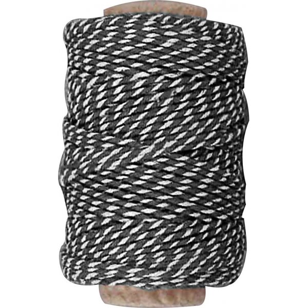 Katoenen koord - zwart/wit - 50 m