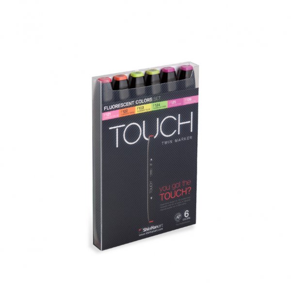 Touch Twin Marker 6st - Fluorescerende kleur