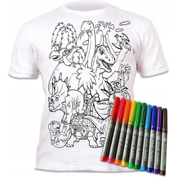 Kleur je T-shirt - Dinosaurussen