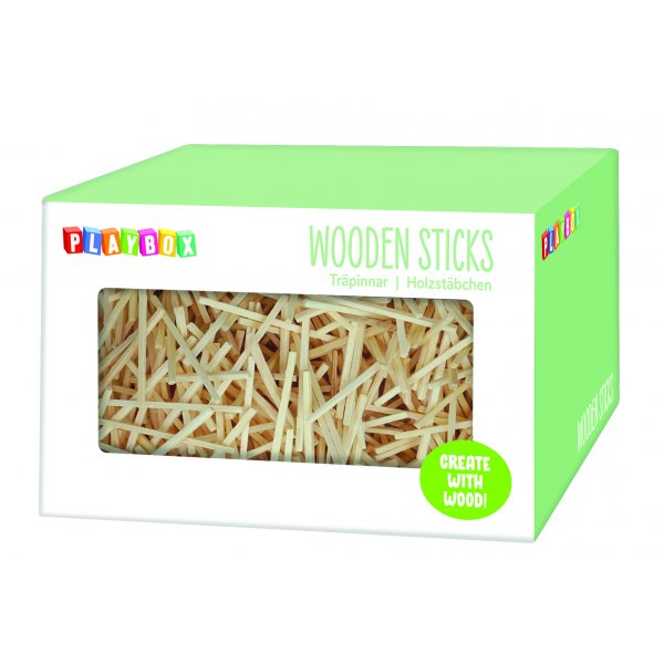 Houten stokken in een doos Houten stokken in een doos