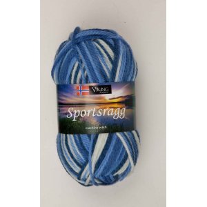 Vikinggaren Sportlap 50g - Multi Wit/Blauw (525) SR Vikinggaren Sportlap 50g - Multi Wit/Blauw (525) SR