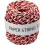 Papieren touwtje - rood/wit - 50 m