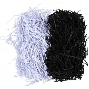 Papierstroken 25-30 cm x 3 mm Zwart/Wit 2x50 g Papierstroken 25-30 cm x 3 mm Zwart/Wit 2x50 g