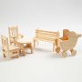 Minimeubels - 5-pack - stoel - bank - schommelstoel - tafel - kinderwagen