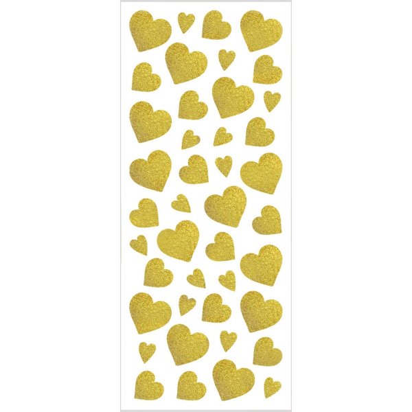 Glitterstickers - goud - harten - 2 vellen Glitterstickers - goud - harten - 2 vellen