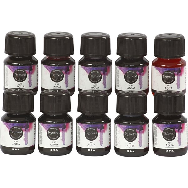 Vloeibare aquarelverf - gemengde kleuren - 10 x 30 ml Vloeibare aquarelverf - gemengde kleuren - 10 x 30 ml