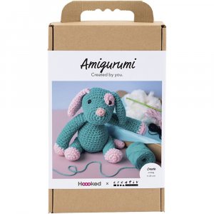 DIY amigurumi puppypakket in pastelroze en donker turkoois - 1 stuk. DIY amigurumi puppypakket in pastelroze en donker turkoois - 1 stuk.