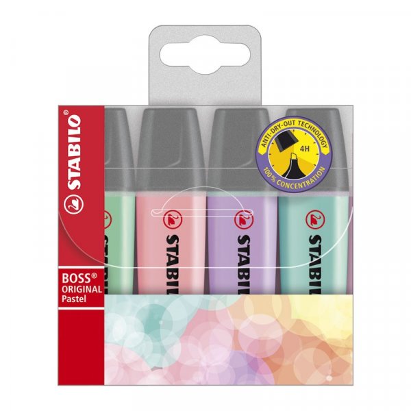 Markeerstift Boss 4-pack - Pastel