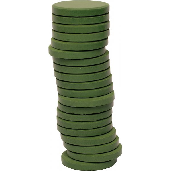 Kleur pucks  30 mm - donkergroen - 20 st