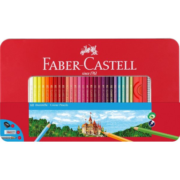 Kleurpotloden Hexagonal Castle Metalen etui - 60 kleuren
