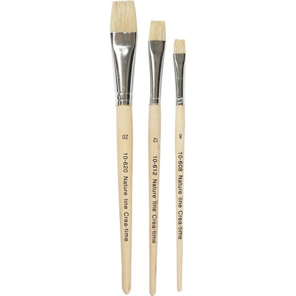 Natur Line Penselen - nr. 8+12+20 - bord - 3 st