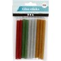 Lijmsticks voor mini lijmpistool - goud - groen - rood - zilver - glitter - L10 cm - 10 stuks