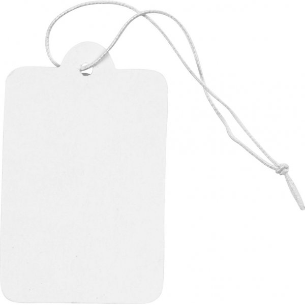Etiketten in stevig karton - 25 x 40 mm - wit - 100 st