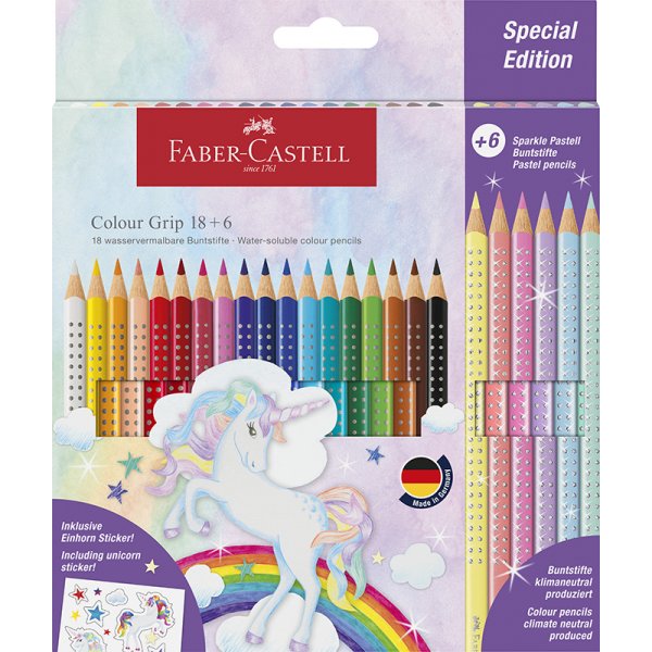 Kleurpotlodenset - Faber-Castell - Redline CP Color Grip - Unicorn 18+6