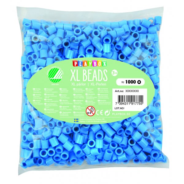 Pijpkralen XL 1000 stuks blauw Pijpkralen XL 1000 stuks blauw