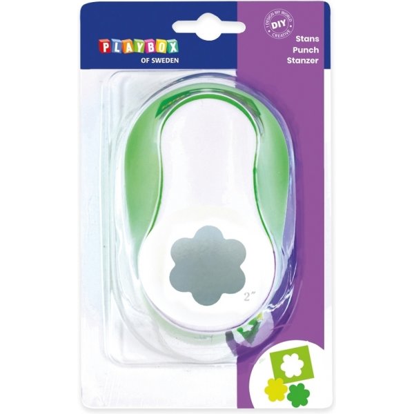 Punchbloem 5 cm - Groen/wit