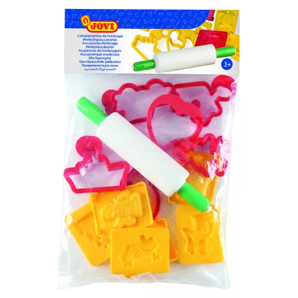 Klei - Jovi - Accessoires 12 mallen + 1 deegroller