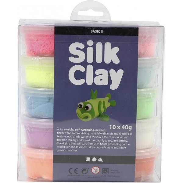 Silk Clay - gemengde kleuren - Basic 2 - 10 x 40 gr