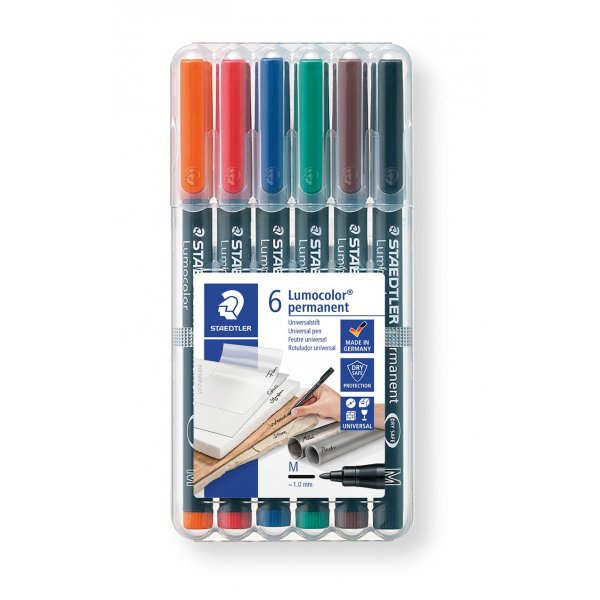 OH Pen Lumocolor Permanent 1 mm - 6 stiften