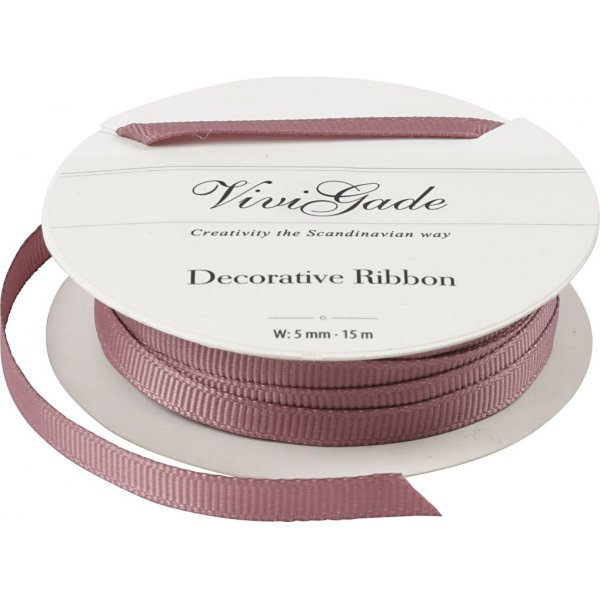 Grosgrain lint - roze - 15 meter