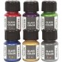 Glasverf metaal - gemengde kleuren - 6 x 30 ml