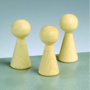 Conisch houten figuur 20 x H 50 mm - verpakking van 20 - gebleekt Conisch houten figuur 20 x H 50 mm - verpakking van 20 - gebleekt
