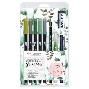 Tombow aquarelset Groen - 9-delig Tombow aquarelset Groen - 9-delig