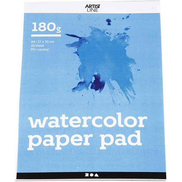 Aquarelblok - wit - A4 - 180 gr - 20 vellen Aquarelblok - wit - A4 - 180 gr - 20 vellen