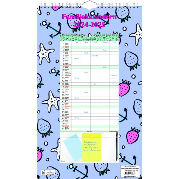 Familiewandkalender - 5 kolommen - Almanacksfrlaget