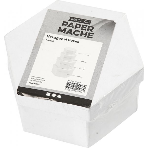 Zeshoekige dozen - wit - 4 st Zeshoekige dozen - wit - 4 st