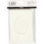 Passepartout kaart met envelop - gebroken wit - ovaal - 10 sets