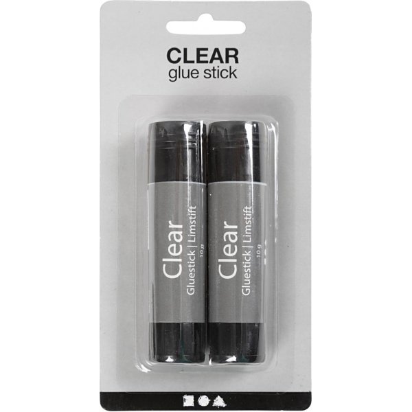Transparante lijmstift - Rond - 10 g - 2 st Transparante lijmstift - Rond - 10 g - 2 st