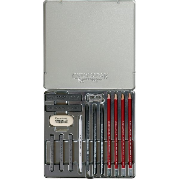 Pennenset Potloden Cretacolor Blikken doos - 15 stuks