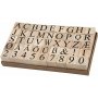 Stempels - letters en cijfers - 20 x 20 mm - 45 st