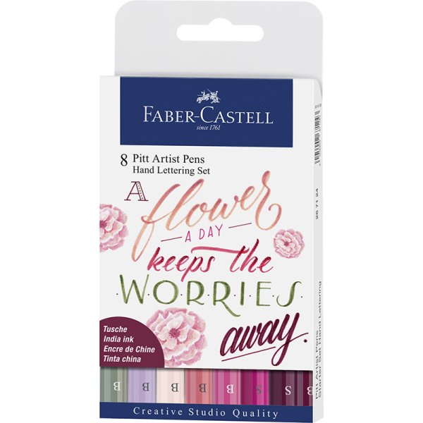Tekenpen - Faber-Castell Pitt Artist - Handlettering - 8 pennen