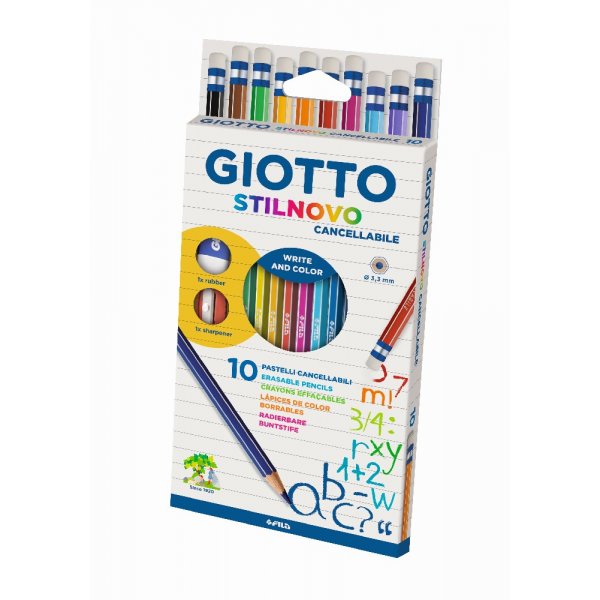 Kleurpotloden Giotto Stilnovo Uitwisbaar - 10-pack