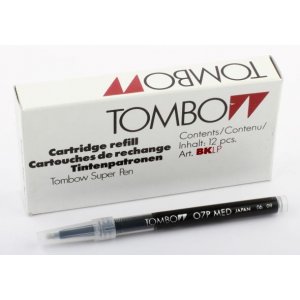 Tombow rollerball cartridge 1,0 mm zwart Tombow rollerball cartridge 1,0 mm zwart