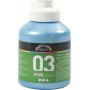 Schoolverf Acryl - Metallic - lichtblauw - metallic - 500 ml