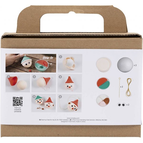 Mini DIY Kit Kerstballen - Rode en Groene Elfen Mini DIY Kit Kerstballen - Rode en Groene Elfen