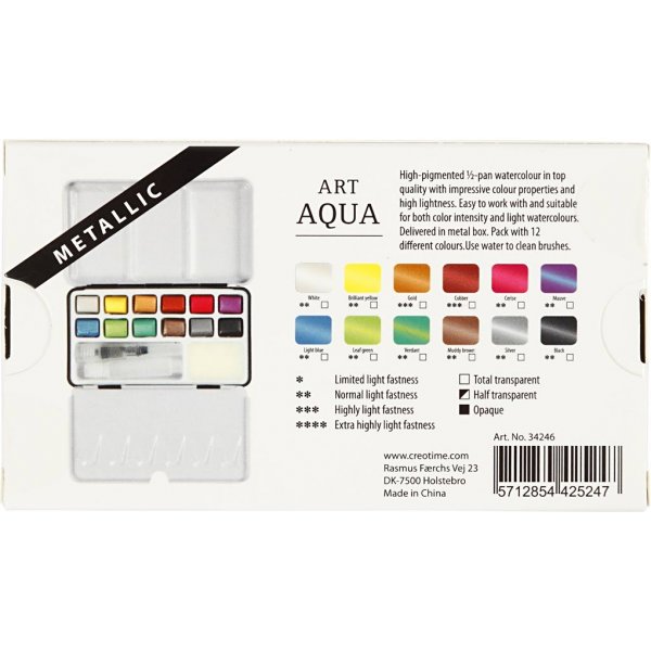 Art Aqua aquarelverf - metallic verf - 12 st Art Aqua aquarelverf - metallic verf - 12 st
