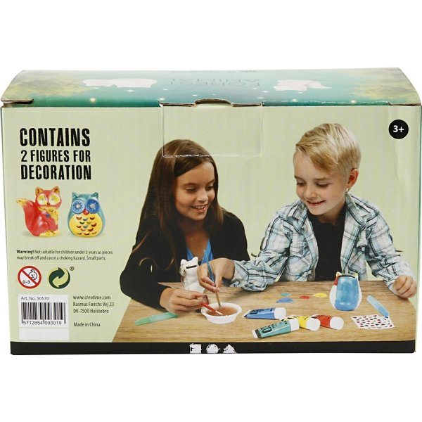 Spaardier - wit - uil en vos - 2 st Spaardier - wit - uil en vos - 2 st