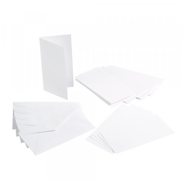 Dubbele kaart 220g - 10,5x21 cm - 5-pack