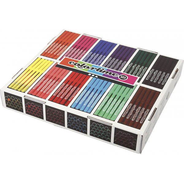 Colortime potloden - gemengde kleuren - 2 mm - 12x24 st