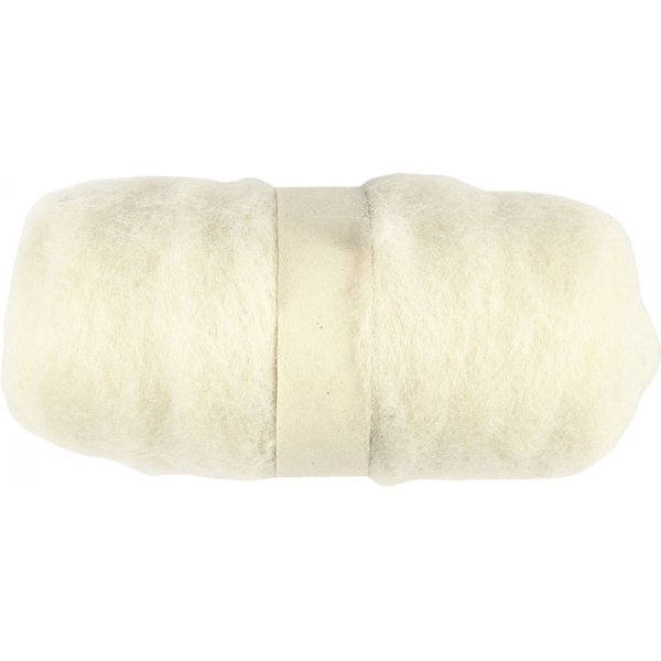 Gekaarde Wol - wit - 100 gr