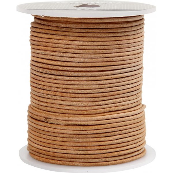 Leren koord - beige - 2 mm - 50 m