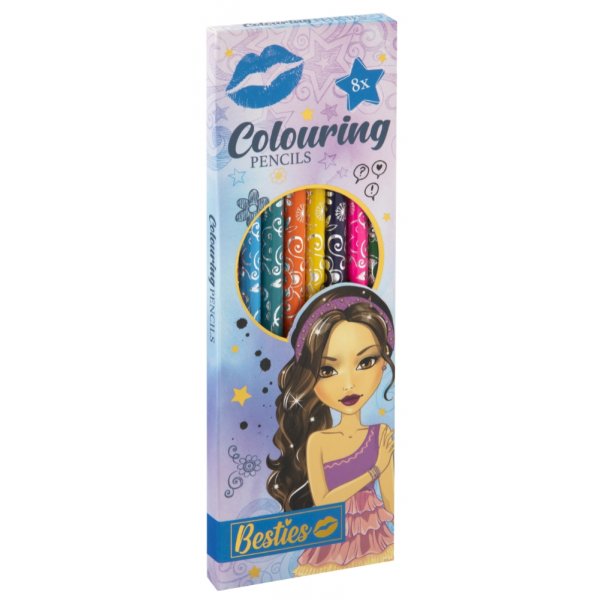 Kleurpotloden in mooie pasteltinten, 8-pack